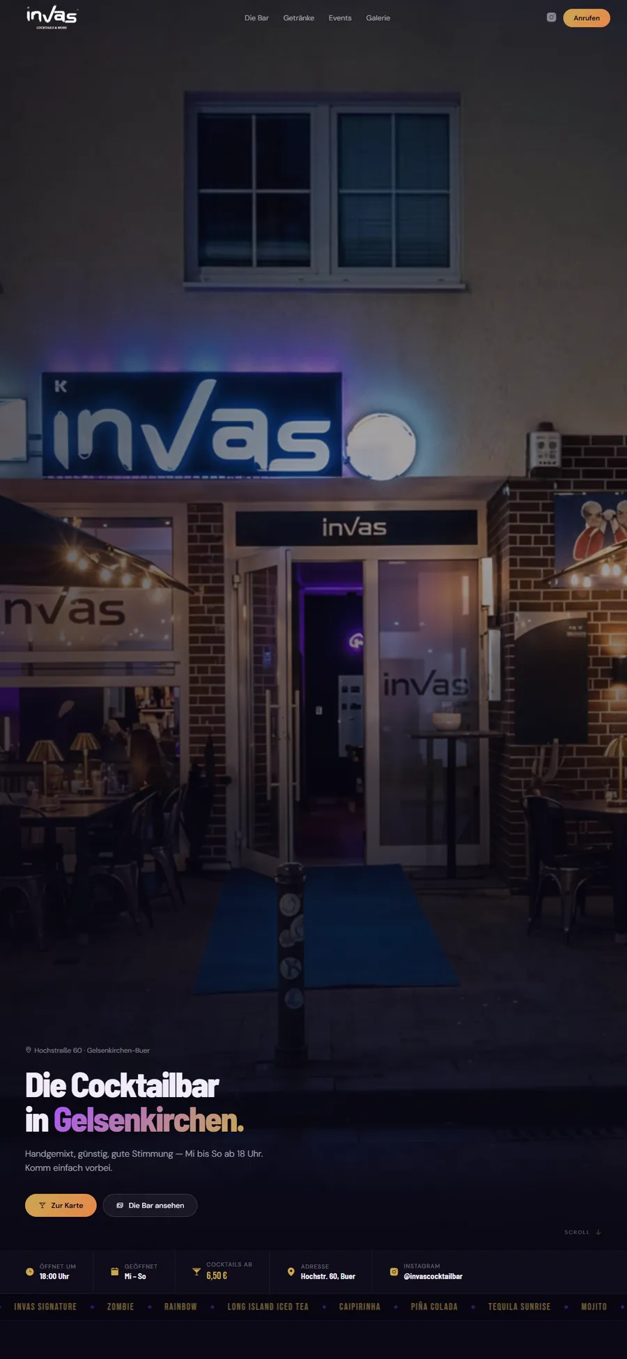 Website InVas Cocktails