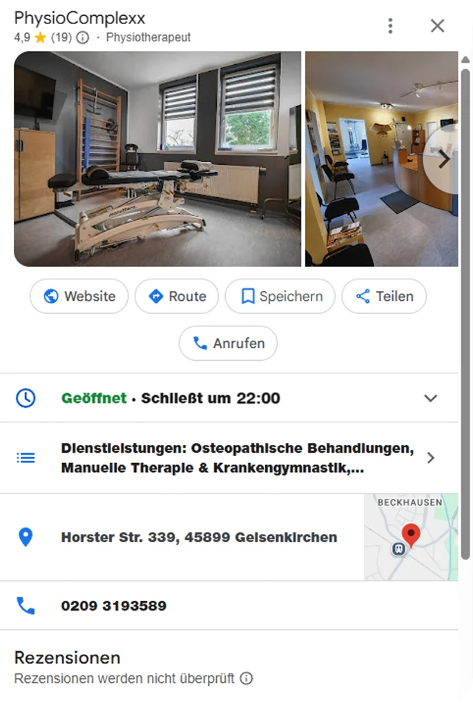 Optimiertes Google-Profil